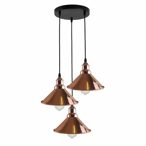 3 Cluster Pendant Light Industrial Vintage Hanging Lamp Loft Indoor