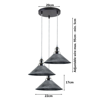 3 Cluster Pendant Light Industrial Vintage Hanging Lamp Loft Indoor