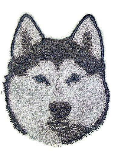 Siberian Husky Dog Face Embroidery Iron On/Sew patch [4" x 3.2"]