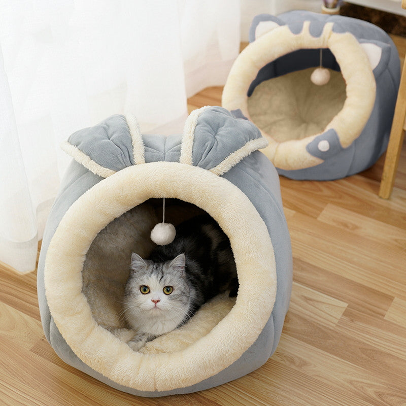 Cat House Villa Enclosed Cat Supplies Bed