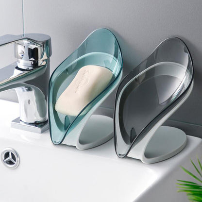 Bathroom Soap Holder Leaf Shape Soap Box Kitchen Dish Storage Box Non-slip Drain Soap Storage Case Container Bathroom Accessorie