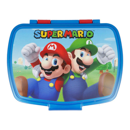 Sandwich Box Super Mario Plastic Red Blue (17 x 5.6 x 13.3 cm)