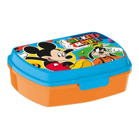 Sandwich Box Mickey Mouse Happy smiles Plastic Red Blue (17 x 5.6 x