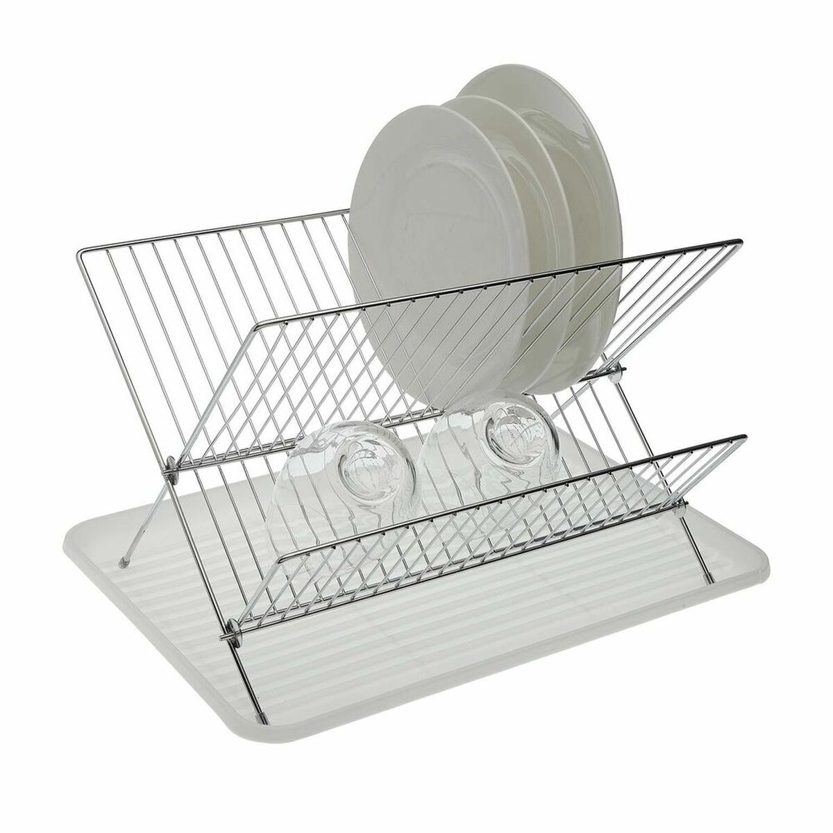 Draining Rack for Kitchen Sink Versa Lenny Plates White Steel Iron