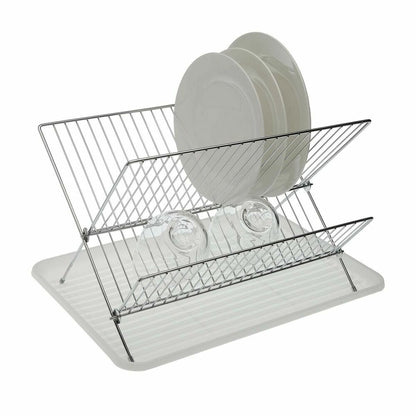 Draining Rack for Kitchen Sink Versa Lenny Plates White Steel Iron