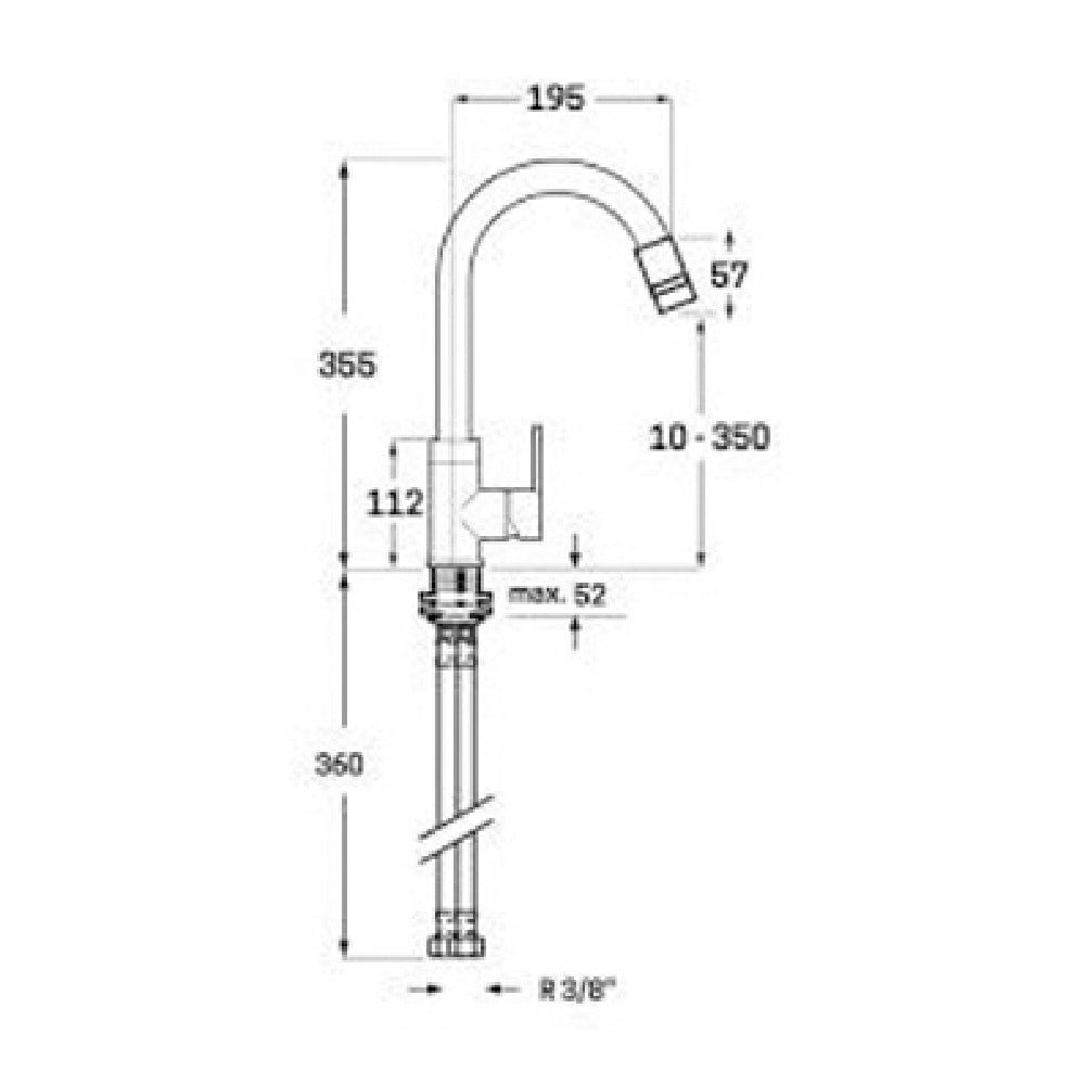 Single Handle Sink Mixer Tap White Stainless steel Brass