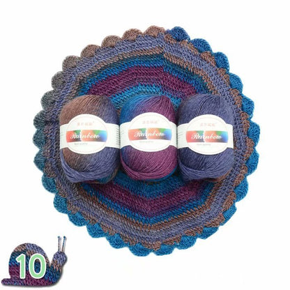 Rainbow ball of yarn