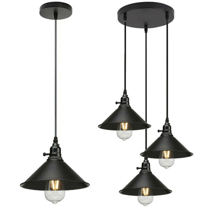 3 Way Vintage Industrial Cluster Pendant Light Metal Retro Loft