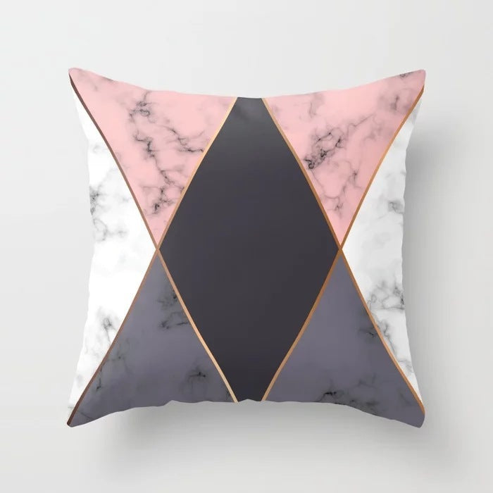 Pink Geometric Abstract Decorative Pillows Case