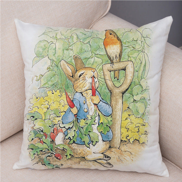 Cartoon Rabbit Peach Skin Fabric Pillow Cover Home Decoration Sofa Cushion Cover Seat Cover Easter Amazon AliExpress