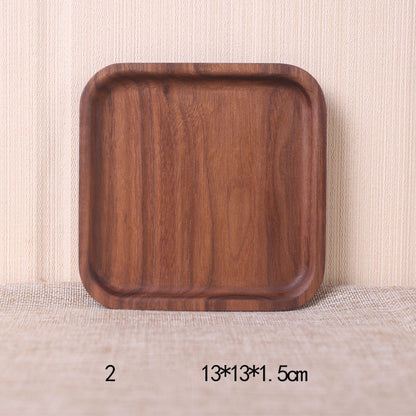 Japanese Style Wooden Black Walnut Rectangular Dinner Plate