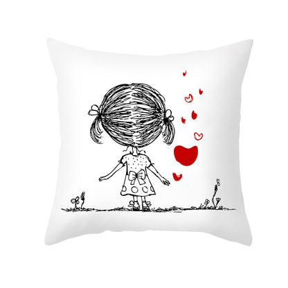 Home Valentine's Day Throw Pillow Cover