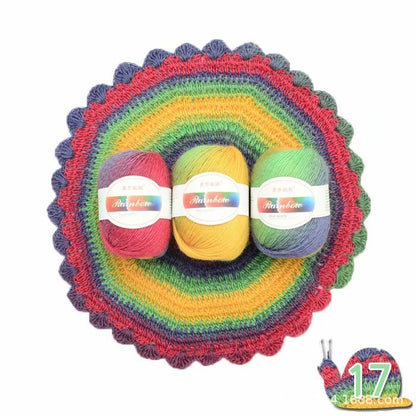 Rainbow ball of yarn