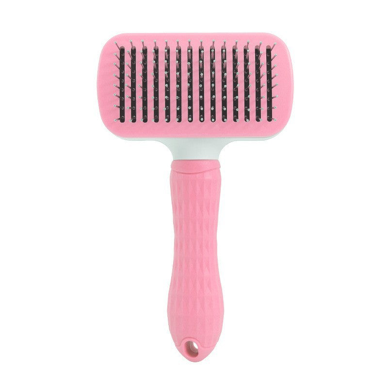 Cat Self-Cleaning Comb Stainless Steel Dog Comb Hair Brush One Key To Remove Floating Artifact