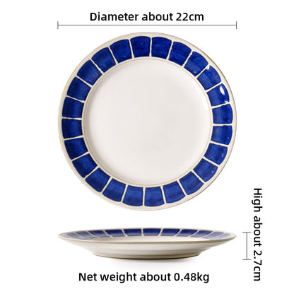 Ceramic Round Household Tableware Bowl Plate Set