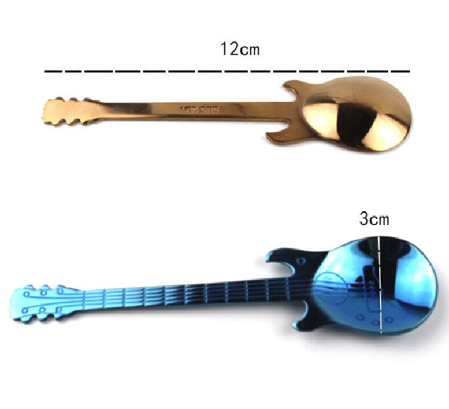 Guitar Coffee Spoon Set Stainless Steel Dessert Ice Cream Spoon Tea Spoon Coffee Accessories