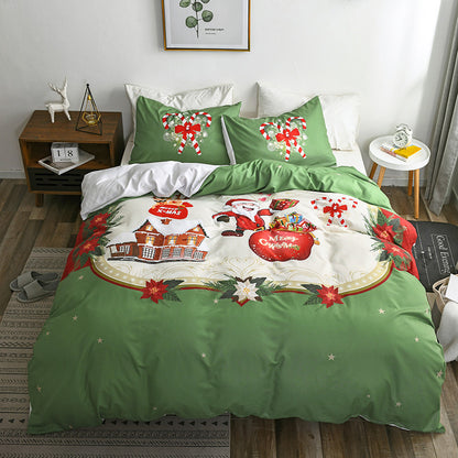 Happy Santa Claus Happy Gift 3D Digital Bed Set Of Three