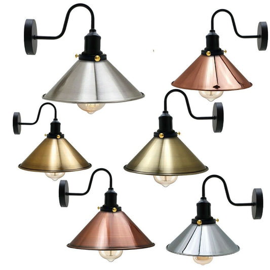 Vintage Industrial Metal Cone Shade Lighting Indoor Wall Sconce Light