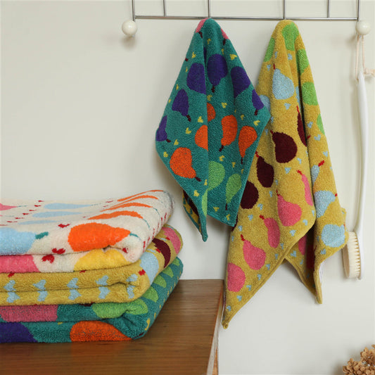 Ins Pear Pure Cotton Children's Square Towel Household Absorbent Class A Cotton