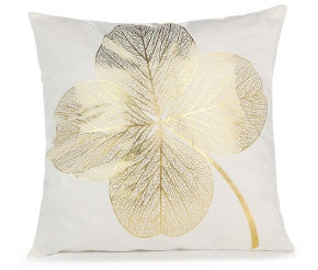 Elegant White and Gold Decorative Pillow Covers