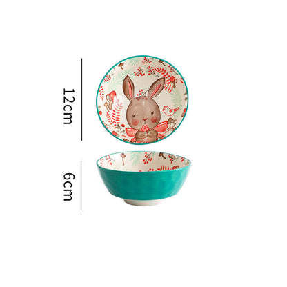 Animal Pattern Soup Bowl Cartoon Tableware