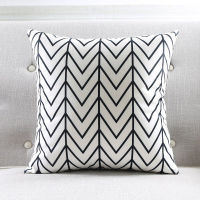 Geometric striped sofa throw pillow