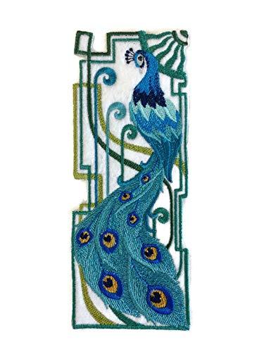 Birds Kingdom [Art Deco Peacock ] Embroidered Iron on/Sew Patch [6.68"