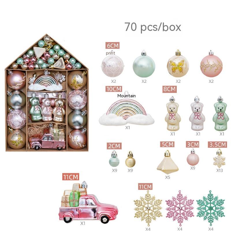 Shopping Mall Ornaments Christmas Tree Small Colorful Ball Pendant Set