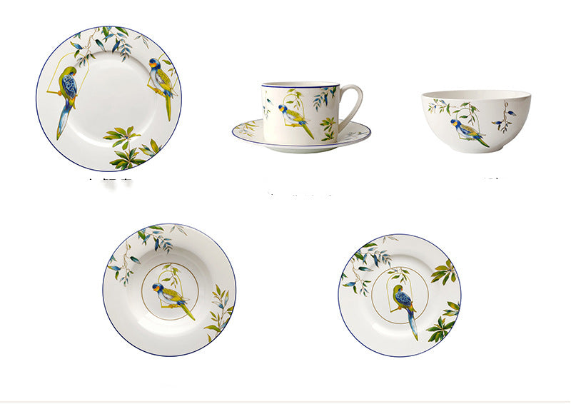 Parrot bone china tableware set