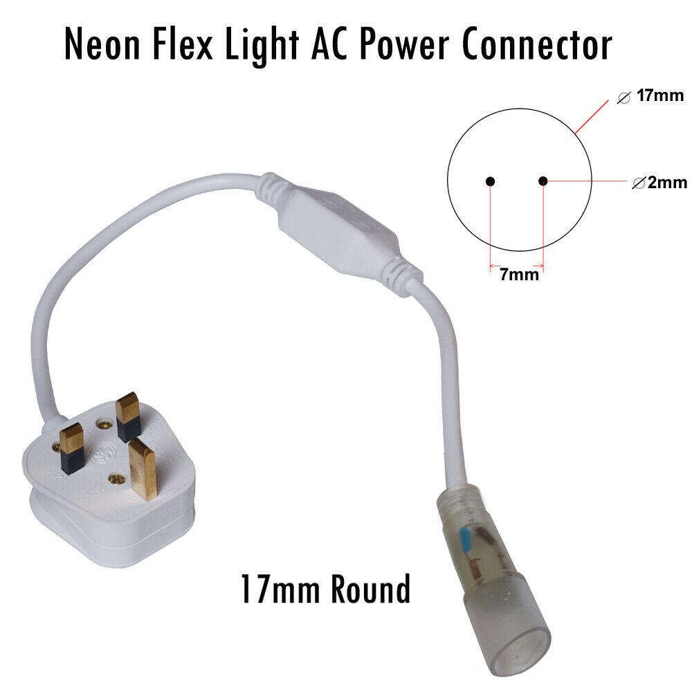 AC Power Connector For 17mm Round LED Neon Flex Accessories~2868