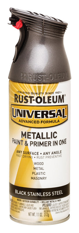 Rust-Oleum 1694355 11 oz Universal Black Stainless Steel Metallic Pain