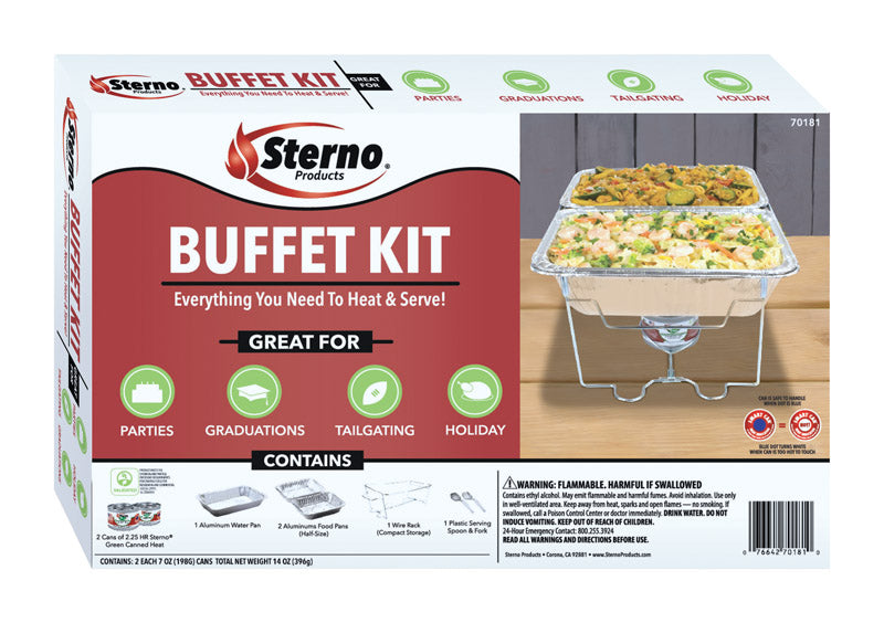 Sterno 6223390 Large Buffet Set - Silver