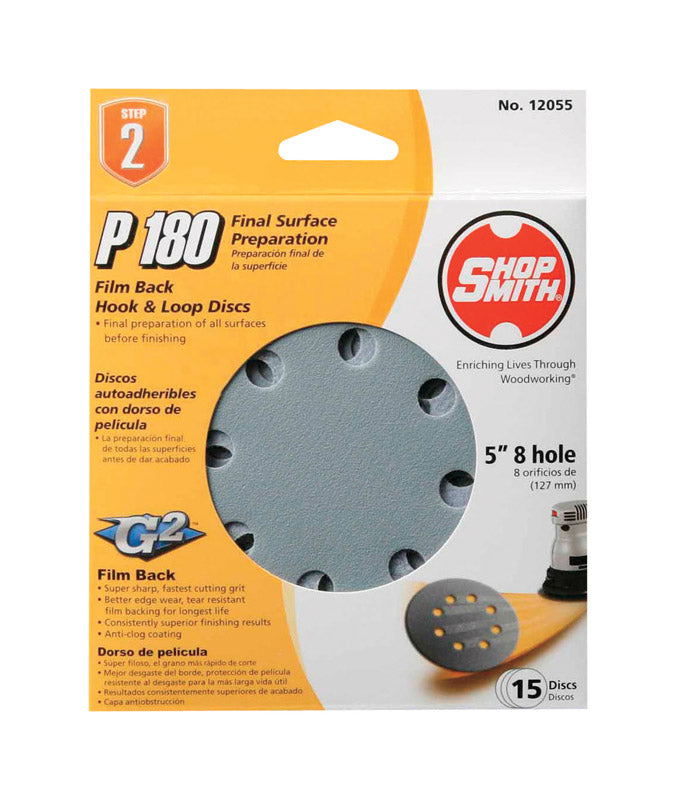 Ali Industries 2364651 5 in. Film Back Hook & Loop Sandpaper Disc - 18