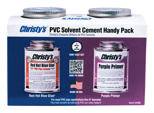 Christy s 4614277 Primer & Cement for CPVC & PVC, Blue & Purple -