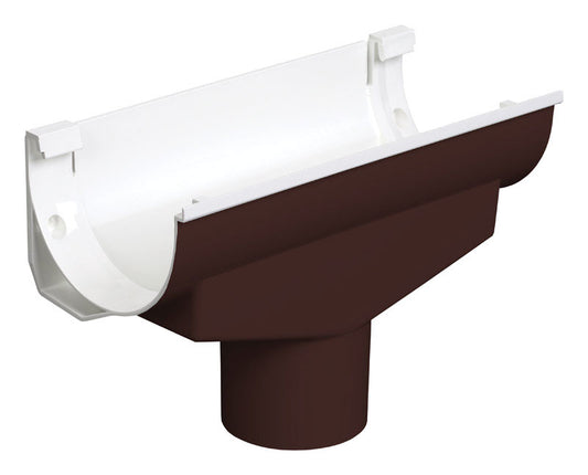 Plastmo 5005386 Classic 2.5 in. Brown Vinyl Half Round Gutter Drop Out