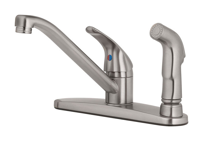 Oakbrook 4876389 Essentials One Handle Brushed Nickel Kitchen Faucet f