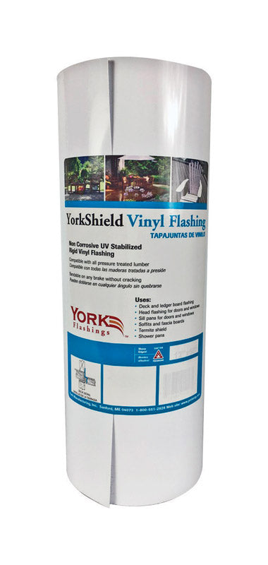 York 5994090 12 in. x 600 in. White Vinyl Roll Flashing