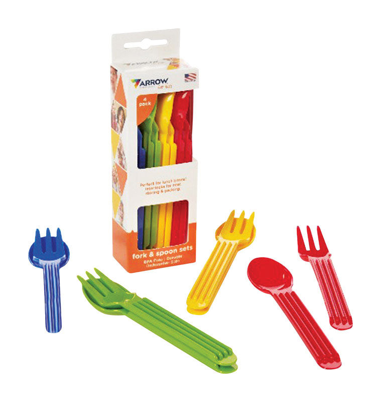 Arrow Home Products 6747000 Assorted Color Plastic Spoon & Fork Dinner