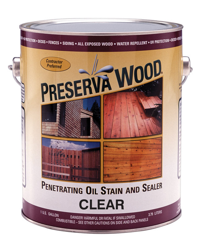 Preservawood 1013432 Transparent Smooth Clear Oil-Based Oil Stain & Se