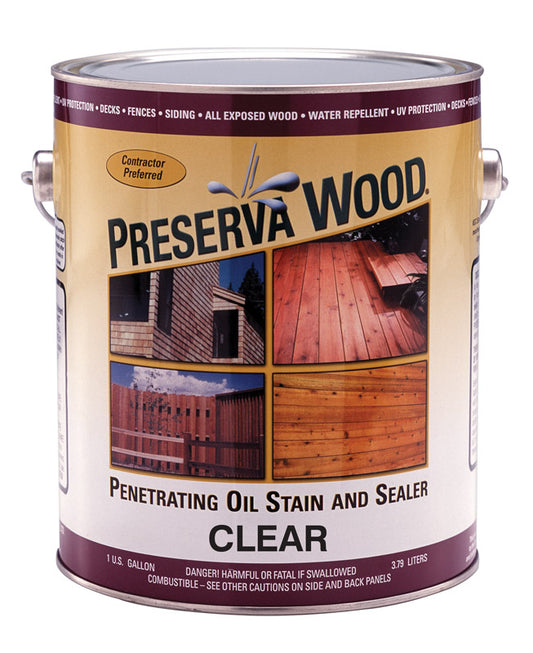 Preservawood 1013432 Transparent Smooth Clear Oil-Based Oil Stain & Se