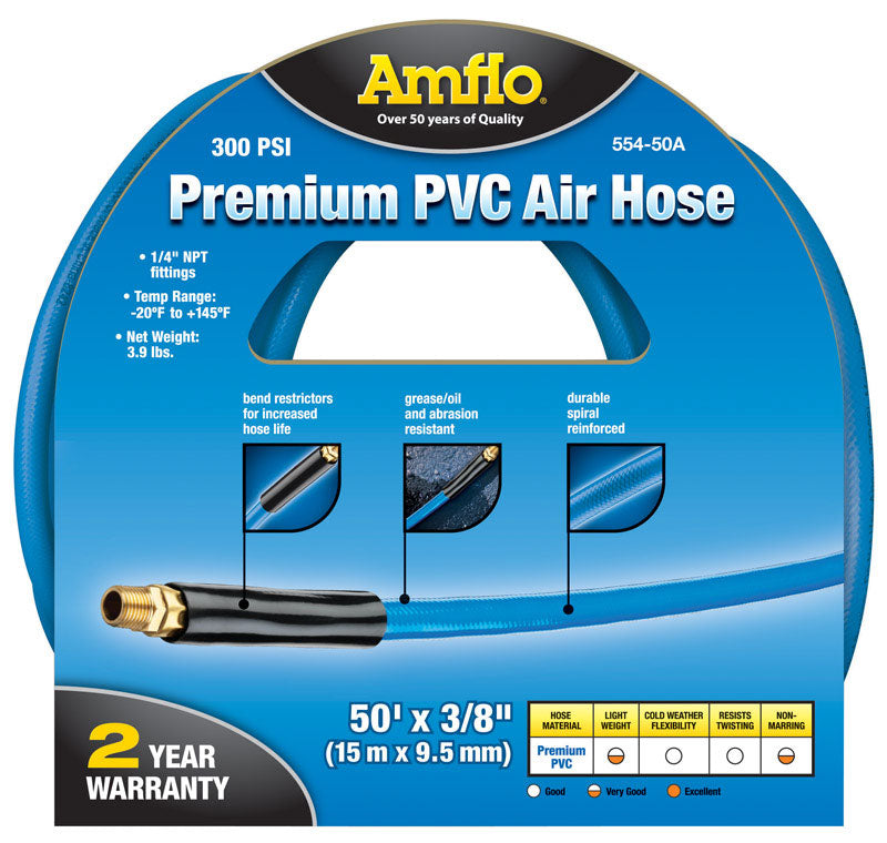 Plews 554-50A 0.375 in. x 100 ft. Air Hose, Blue