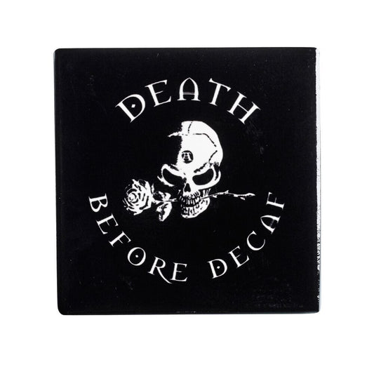 Alchemy Gothic CC7 Ceramic Death Before Decaf Individual Coaster