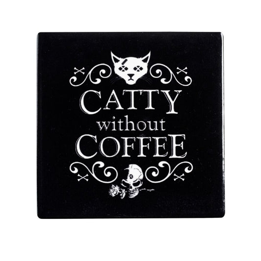 Alchemy Gothic CC8 Ceramic Catty Without Coffee Individual Coaster