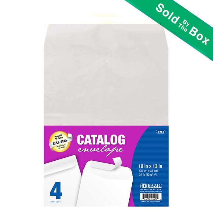 Bazic 5452   10" x 13" Self-Seal White Catalog Envelope (4/P