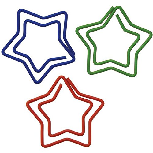 Baumgartens Star Vinyl Coated Paper Clips 20 Pack ASSORTED Colors (243