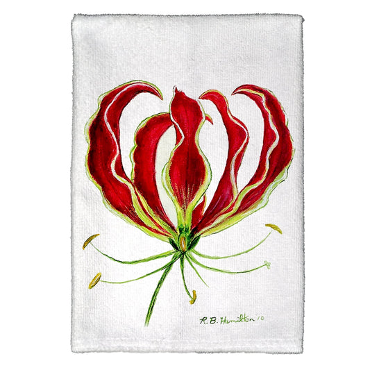 Betsy Drake KT482 Red Lily Kitchen Towel