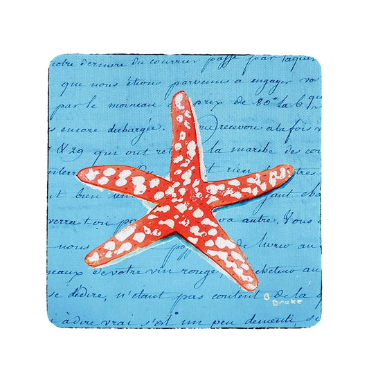 Betsy Drake CT091B Coral Starfish Coaster - Set of 4