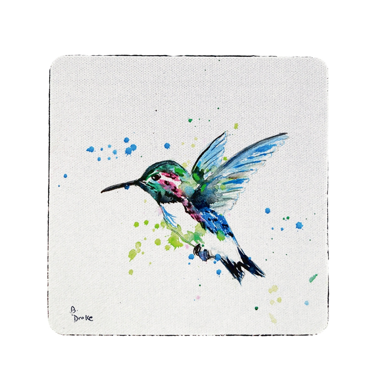 Betsy Drake CT635 Green Hummingbird Coaster - Set of 4