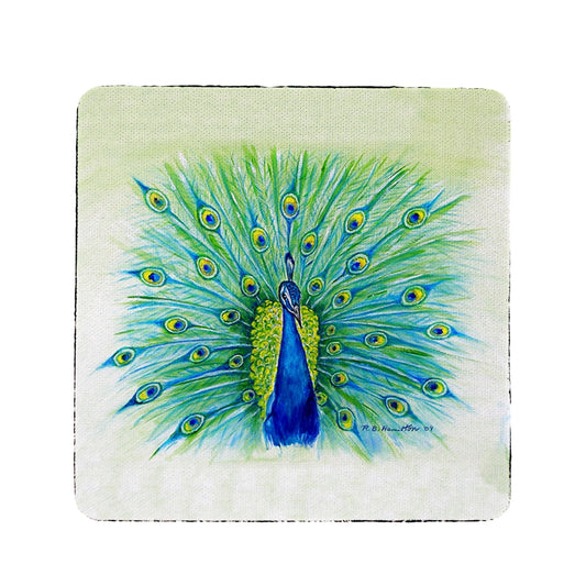 Betsy Drake CT758 Peacock Coaster - Set of 4