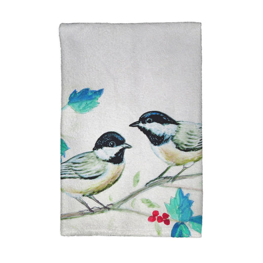 Betsy Drake KT645 16 x 25 in. Christmas Chickadees Kitchen Towel